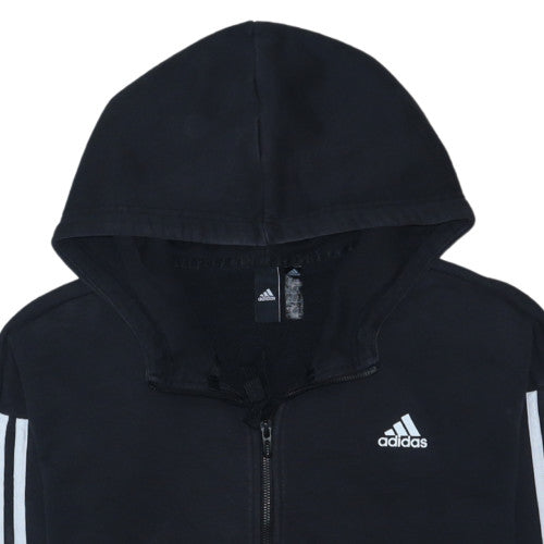 Adidas Womens Black XS Full Zip Hoodie Sweatshirt with Logo