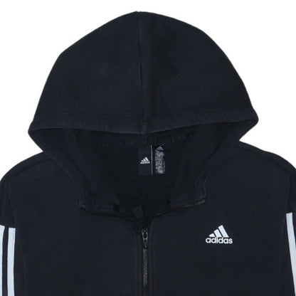 Adidas Womens Black XS Full Zip Hoodie Sweatshirt with Logo