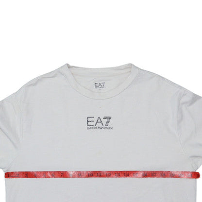 Emporio Armani EA7 Men's White Logo Crew Neck Sweatshirt Size L