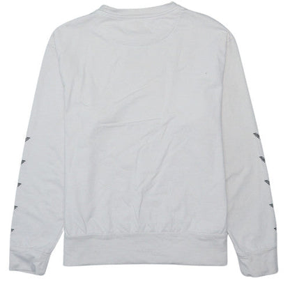 Emporio Armani EA7 Men's White Logo Crew Neck Sweatshirt Size L