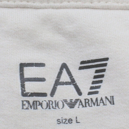 Emporio Armani EA7 Men's White Logo Crew Neck Sweatshirt Size L