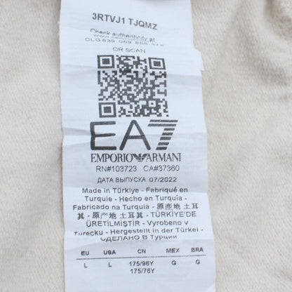 Emporio Armani EA7 Men's White Logo Crew Neck Sweatshirt Size L