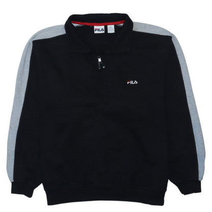 Fila Men’s Black XL 1/4 Zip Fleece Sweatshirt Regular Fit