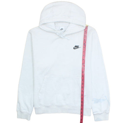 Nike Men's White Pullover Hoodie M Fleece Regular Fit
