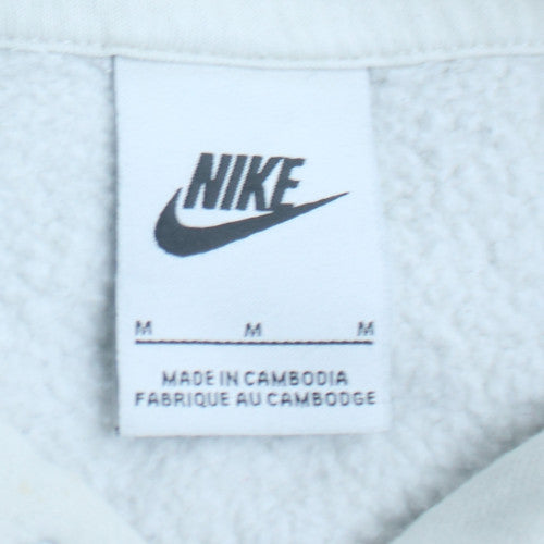 Nike Men's White Pullover Hoodie M Fleece Regular Fit