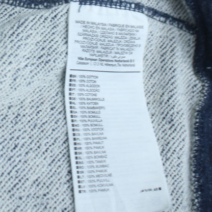Nike Men’s Blue Pullover Crew Neck Sweatshirt Size S Logo Zip Detail