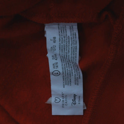 Disney Women Red Pullover Hoodie with Hand Heart Graphic Size 14/16