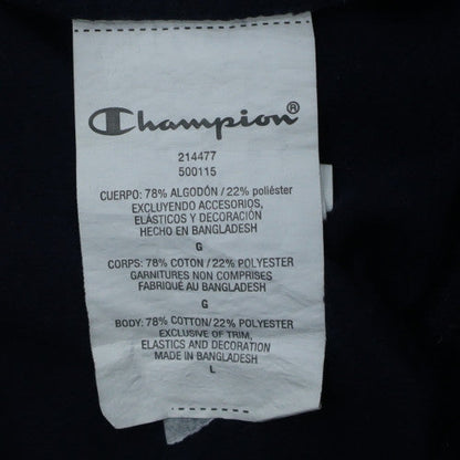Champion Men's Black Pullover Sweatshirt Large Logo Crew Neck