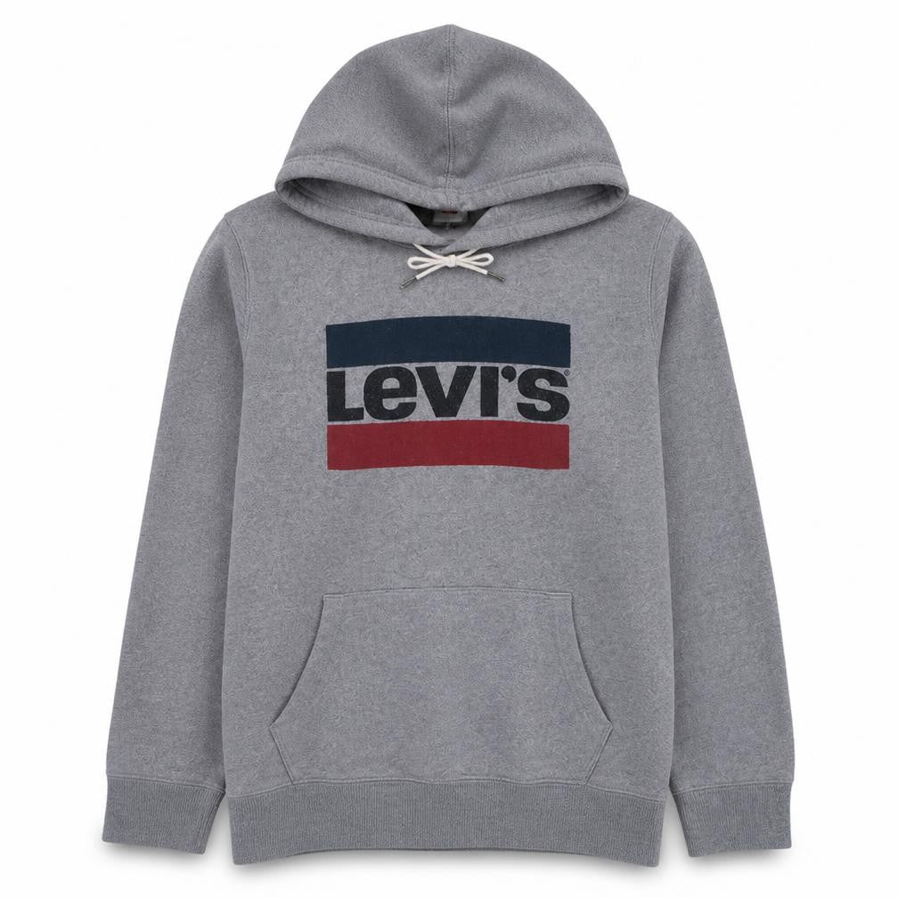 Levi's Men's Grey Pullover Hoodie L Regular Fit Fleece
