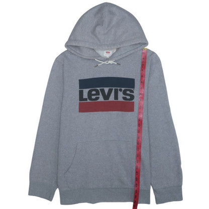 Levi's Men's Grey Pullover Hoodie L Regular Fit Fleece