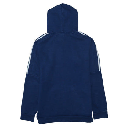 Adidas Mens Blue Pullover Hoodie Classic Fit Long Sleeve