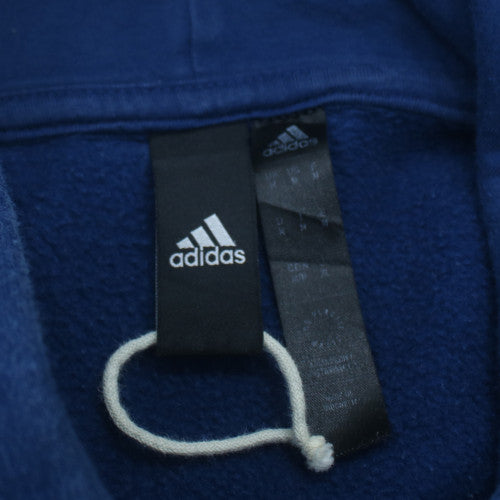 Adidas Mens Blue Pullover Hoodie Classic Fit Long Sleeve