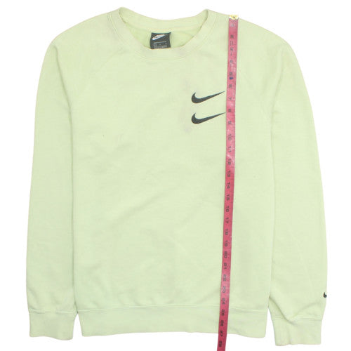 Nike Women Green Logo Crew Neck Long Sleeve Sweatshirt L