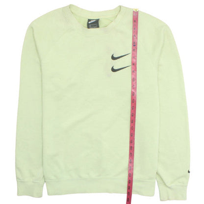 Nike Women Green Logo Crew Neck Long Sleeve Sweatshirt L