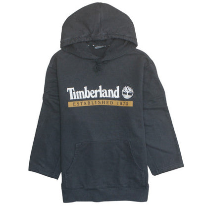 Timberland Mens Black Pullover Hoodie L Regular Fit Logo Sweatshirt