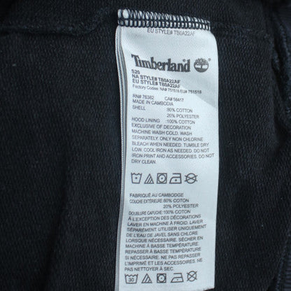 Timberland Mens Black Pullover Hoodie L Regular Fit Logo Sweatshirt