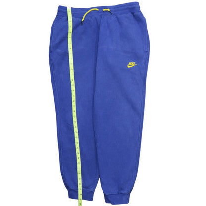 Nike Men's Blue Fleece Sweatpants L Elastic Waist Tapered Fit
