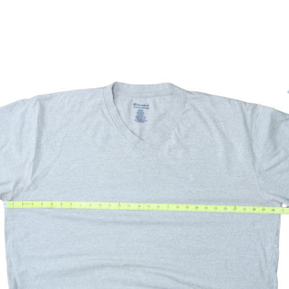Champion Men's Grey 3XLT V-Neck Cotton Blend Athletic T-Shirt