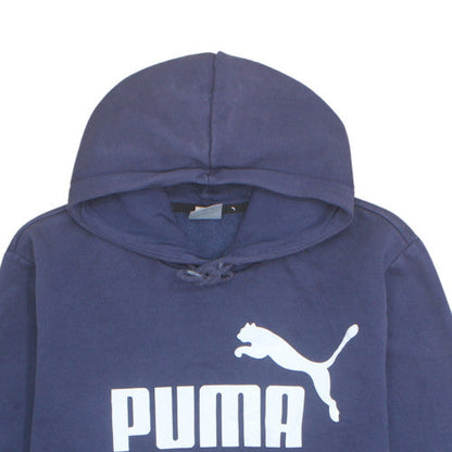 Puma Men's Blue XL Pullover Fleece Hoodie with Logo