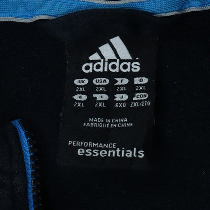 Adidas Mens Black 2XL Full Zip Hoodie Fleece Sportswear