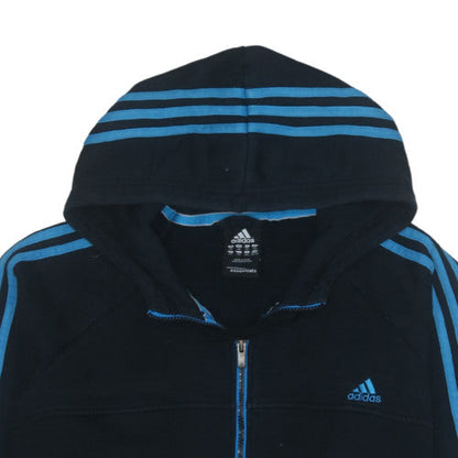 Adidas Mens Black 2XL Full Zip Hoodie Fleece Sportswear