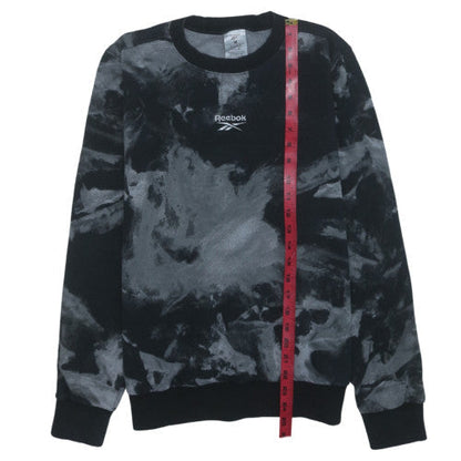 Reebok Men's Black Tie-Dye Pullover Fleece Sweatshirt Size M