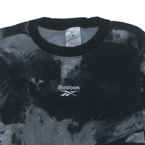 Reebok Men's Black Tie-Dye Pullover Fleece Sweatshirt Size M