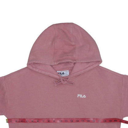 Fila Womens Pink Pullover Hoodie Size S Cotton Blend Casual