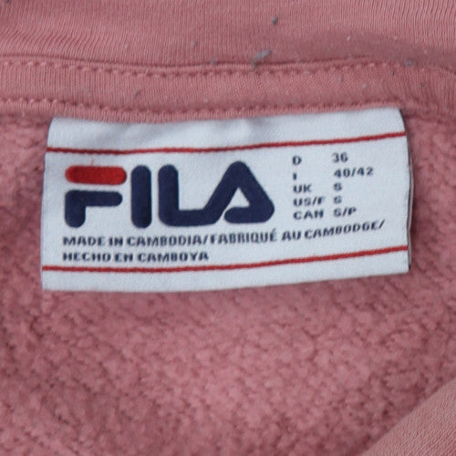 Fila Womens Pink Pullover Hoodie Size S Cotton Blend Casual