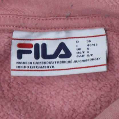 Fila Womens Pink Pullover Hoodie Size S Cotton Blend Casual