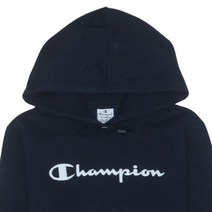 Champion Men's Black XL Pullover Hoodie with Logo Detail