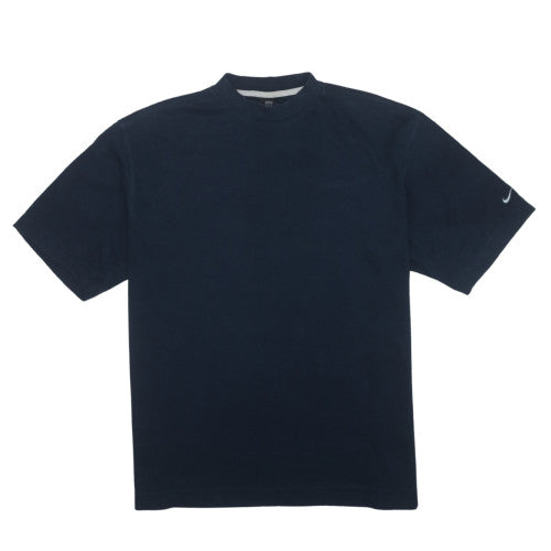 Nike Men's Blue Dri-FIT Mock Neck Short Sleeve T-Shirt Size L