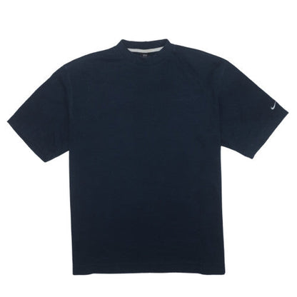 Nike Men's Blue Dri-FIT Mock Neck Short Sleeve T-Shirt Size L