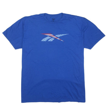 Reebok Men's Blue 2XL Crew Neck Graphic Patriotic Sports T-Shirt