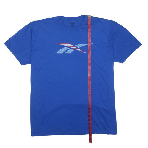 Reebok Men's Blue 2XL Crew Neck Graphic Patriotic Sports T-Shirt