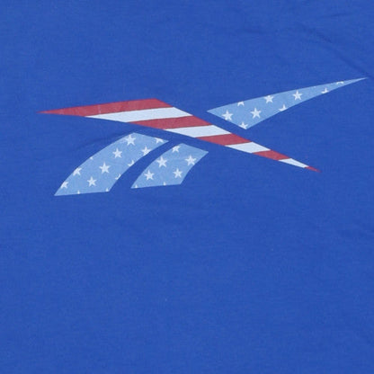 Reebok Men's Blue 2XL Crew Neck Graphic Patriotic Sports T-Shirt