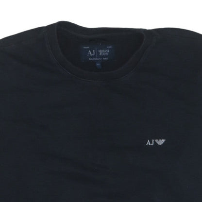Armani Jeans Men's Black 3XL Pullover Sweatshirt Crew Neck Classic