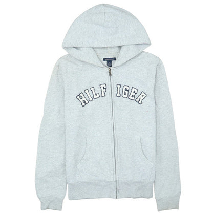 Tommy Hilfiger Women's Grey Full Zip Hoodie Size S Relaxed Fit