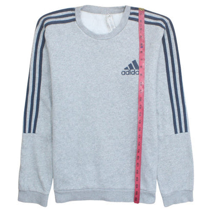 Adidas Mens Grey Crew Neck Pullover Fleece Sweatshirt M