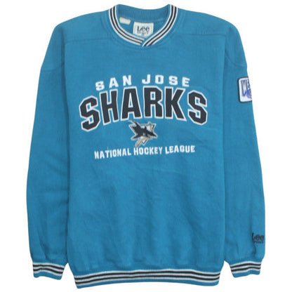 Lee Sport Men Blue San Jose Sharks Fleece Pullover Sweatshirt L