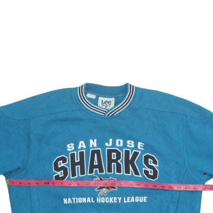 Lee Sport Men Blue San Jose Sharks Fleece Pullover Sweatshirt L
