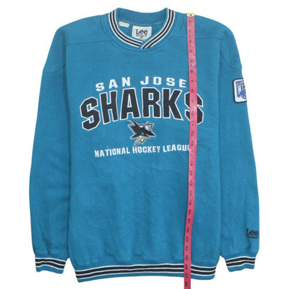 Lee Sport Men Blue San Jose Sharks Fleece Pullover Sweatshirt L