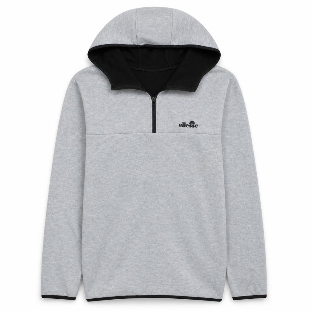 Ellesse Men’s Grey L 1/4 Zip Pullover Hoodie Fleece Sweatshirt