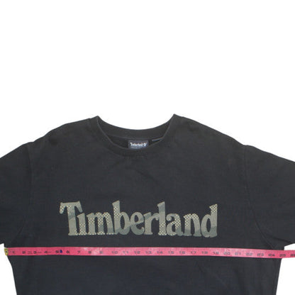 Timberland Men Black XL Pullover Sweatshirt Logo Fleece Crew Neck