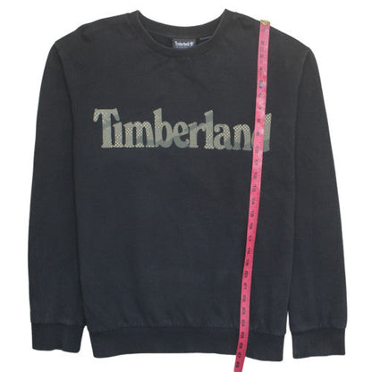 Timberland Men Black XL Pullover Sweatshirt Logo Fleece Crew Neck