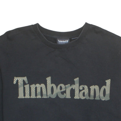 Timberland Men Black XL Pullover Sweatshirt Logo Fleece Crew Neck