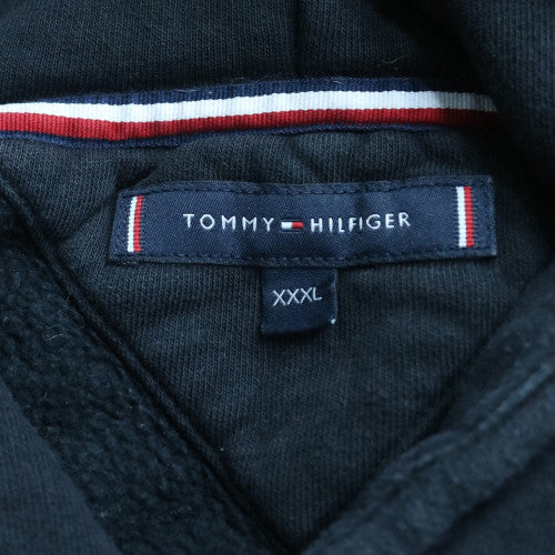 Tommy Hilfiger Men's Black 3XL Pullover Hoodie with Logo Embroidery