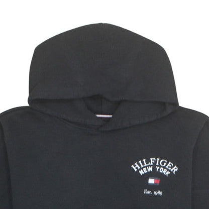 Tommy Hilfiger Men's Black 3XL Pullover Hoodie with Logo Embroidery