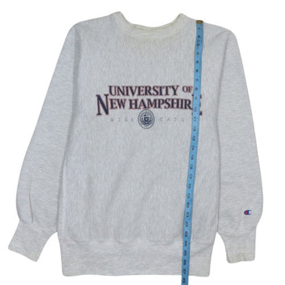 Champion Womens Grey Reverse Weave Pullover Sweatshirt Large University Graphic