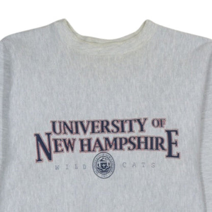 Champion Womens Grey Reverse Weave Pullover Sweatshirt Large University Graphic